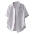 thumbnail image 2 of Hessimy Men Casual Button Down Shirts Short Sleeve Summer Beach Shirt Fashion Camp Tops(Grey,XXL), 2 of 4
