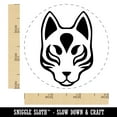 thumbnail image 2 of Kitsune Japanese Fox Mask Self-Inking Rubber Stamp Ink Stamper - Green Ink - Small 3/4 Inch, 2 of 7