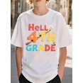 thumbnail image 2 of Girls & Boys "School Year Theme Cotton Graphic Tees, Back To School Clothes Girls, Black Casual Style Summer Shirts With Pencil and apple Pattern, Gift For First Day of School, 2 of 6