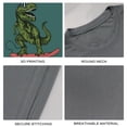 thumbnail image 4 of Coolnut Men's T Shirt Odor Protection Short, Skateboarding Dinosaur Mens Short Sleeve Tees, Grey Crew-Neck Casual Tee Shirts, XL, 4 of 6