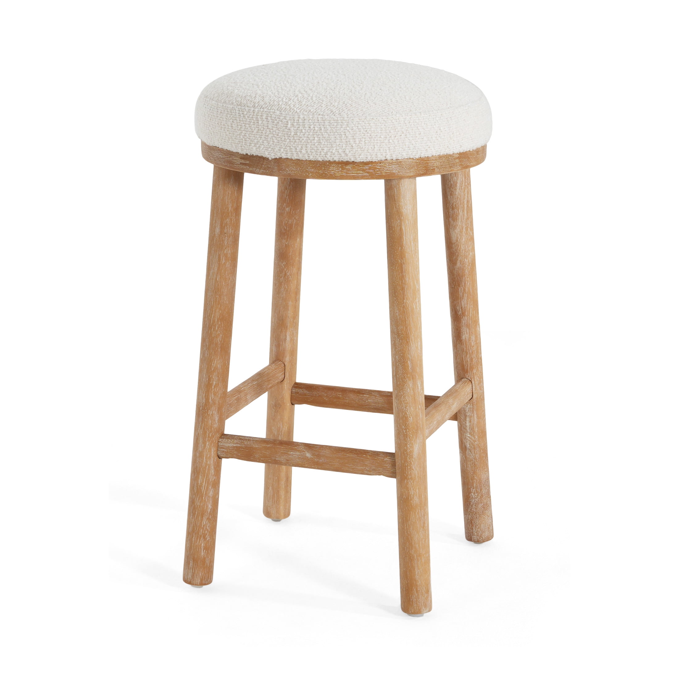 Christopher Knight Home Rustic 27.36" Counter Height Bar Stools, Solid Wood Frame, Natural, Set of 4