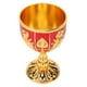 thumbnail image 4 of Cáliz dorado de 4 pulgadas de alto, de aleación de zinc, con estampado de flores en relieve retro, elegante copa de chulo para fiesta, banquete, bar, dorado y rojo, 4 of 15