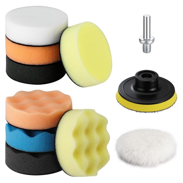 Kit de almohadillas de pulido WORKPRO de 76 mm, juego de 11 unidades para pulir coches