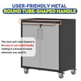 thumbnail image 5 of Tcbosik 2-Door Tool Cabinet for Garage, 30inch Lockable Storage Cabinet with Wheels, Metal Storage Cabinet, Assembly Required, Black & Gray, 5 of 9