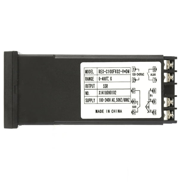 REX-C100 Kit de Controlador de Temperatura Digital PID AC110-240V Controlador de Termostato de Temperatura 0-400 °C + 25A SSR + 1m M6 K Tipo Termopar Ecomeon no