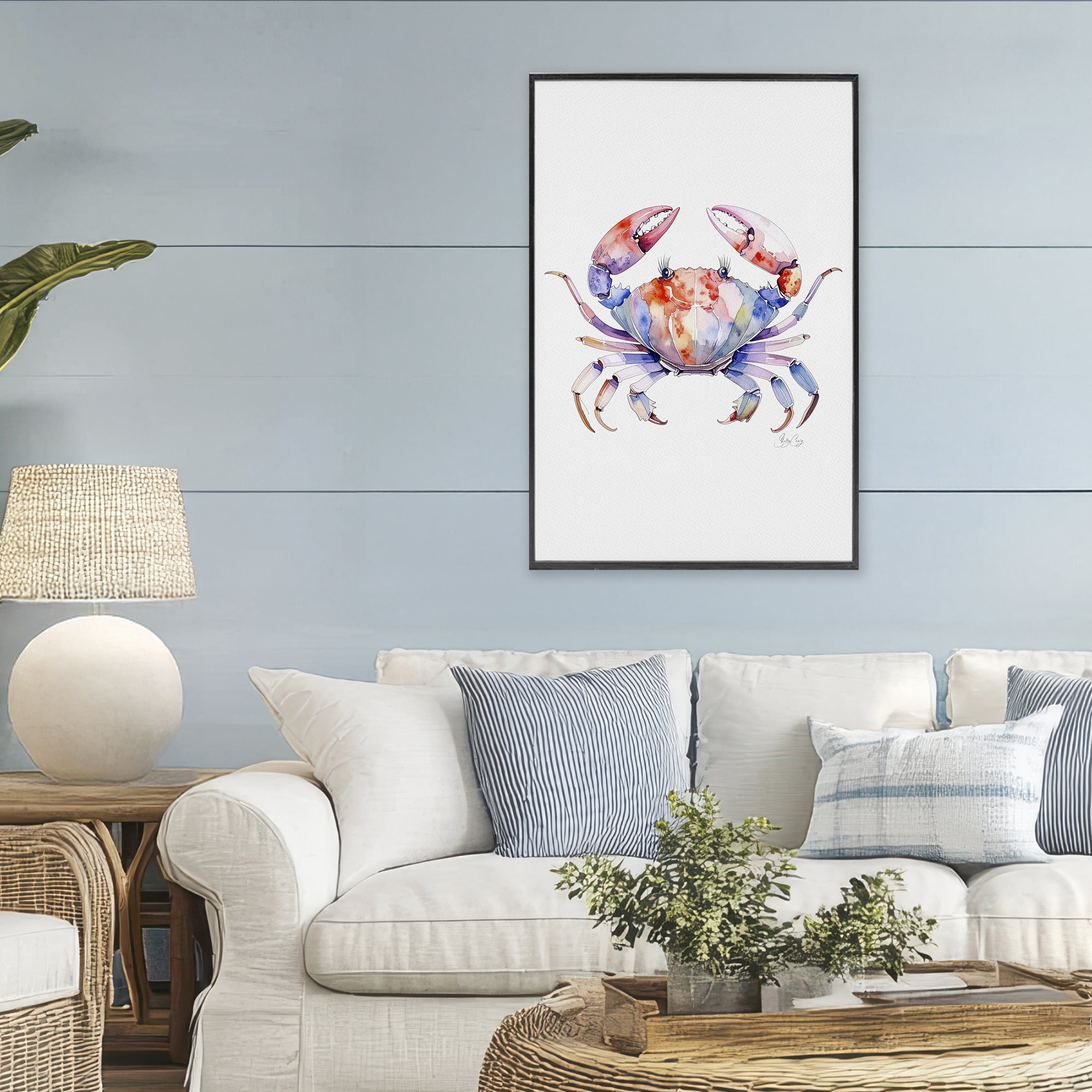 Stupell Industries Tide Dancer Crab Black Framed Giclee Art, design by Shelly Craig
