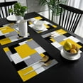 thumbnail image 3 of Black and Yellow Placemats Set of 4,Non Slip Washable Table Mats Set, Abstract Art Patchwork Table Placemats for Kitchen Dining Table,Wedding Holiday Party Decoration, 3 of 6