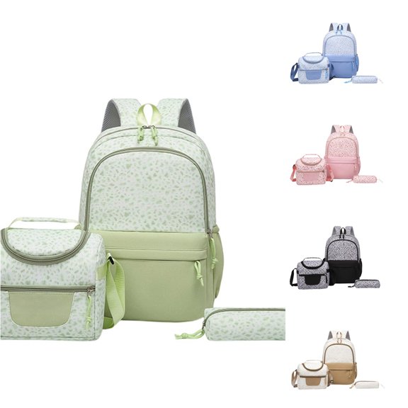 WAYUTE Kids Backpack Spacious Leopard Print 3 Pcs Backpack Set Large Capacity Lightweight with Pencil and Lunch Bag Bookbag Casual School Activities