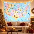 thumbnail image 3 of Illustrated United States Map Tapestry Wall Hanging, 3 of 7
