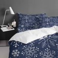 thumbnail image 4 of Christmas King Size Comforter Set, Winter Snowflakes Blue Background Soft Bedding for All Seasons, 4 Pcs Bed Set with 1Comforter (90"x106") ,1 Sheet(94"x116"), 2 Pillowcases (19"x35"), 4 of 7