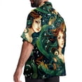 thumbnail image 3 of Mermaid Men's Short Sleeve Spread Collar Poplin Shirt, Casual Printed Button Down Summer Beach Tops for Men, Unisex Comfortable Shirts, 3 of 6