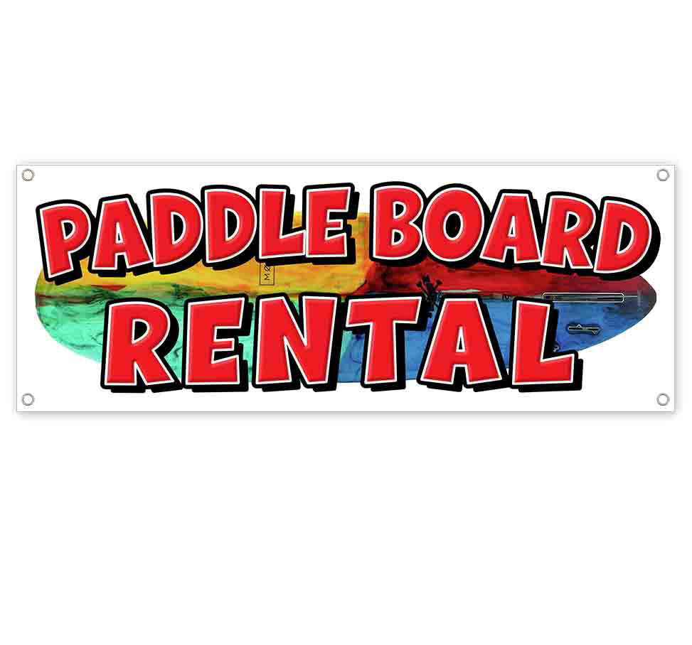 Paddle Board Rental 13 oz Banner Heavy-Duty Vinyl Single-Sided with Metal Grommets Non-Fabric
