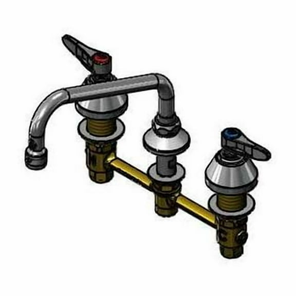 T&S Brass - Lav Faucet, Concealed Bdy, 8'' Cntrs, Comp Cart, Lever Handles, 8'' Swng Nozzle, 2.2 gpm