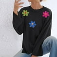 thumbnail image 4 of Karight Women's Crewneck Sweaters Long Sleeve Floral Printed Loose Fit Knit Pullover Tops Fall Fashion Casual Soft Clothing, 4 of 6