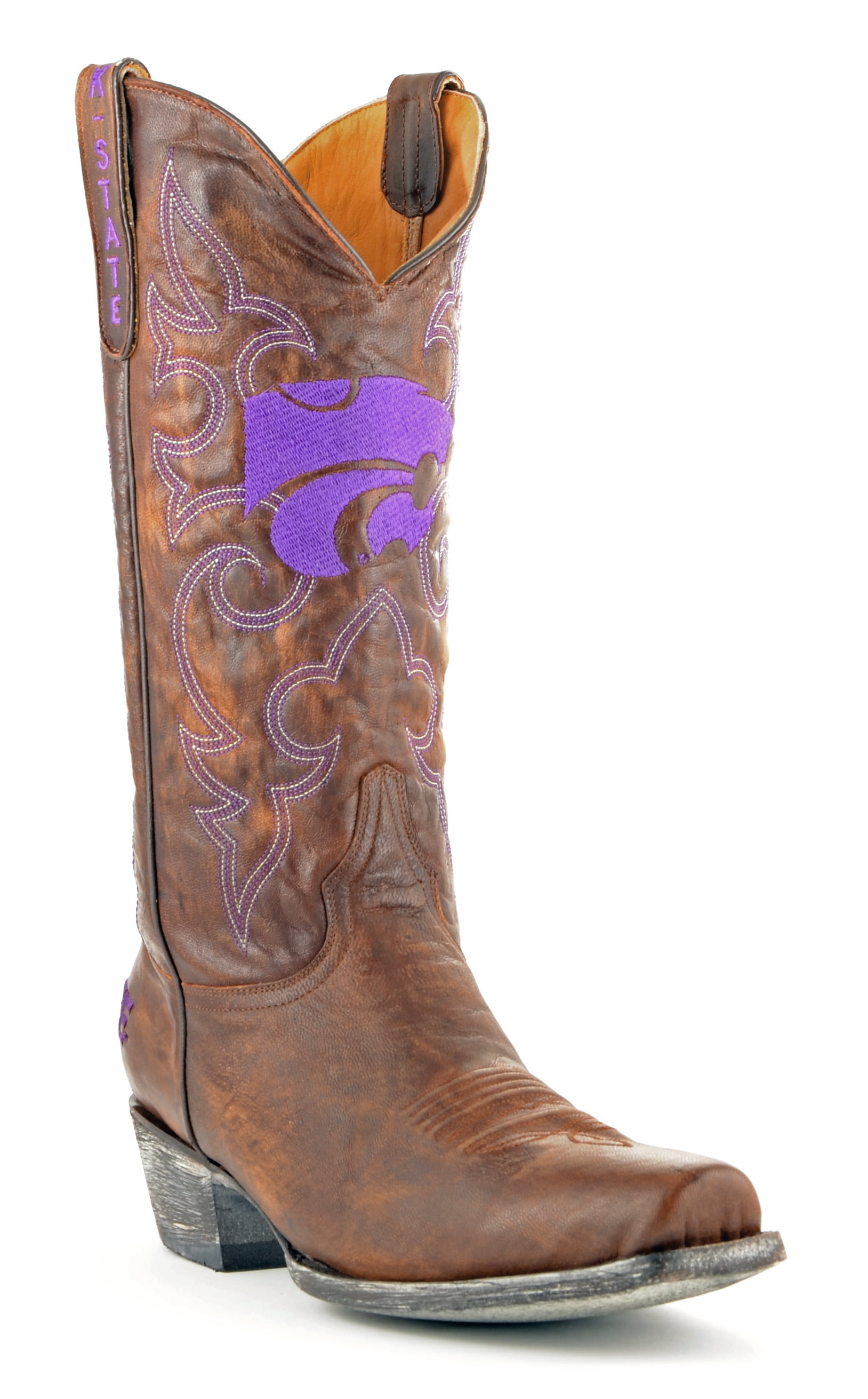 Men's Tan Kansas State Wildcats 13" Boardroom Embroidered Boots by GameDay Boots
