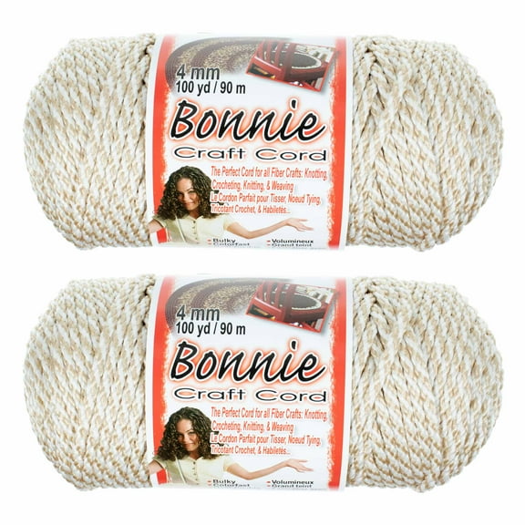 2 Pack Bonnie Macrame Cord - 4mm - 100 yd Lengths - Various Colors
