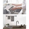 thumbnail image 5 of Grey Paisley Kitchen Dish Towels for Drying Dishes Set of 4, Ethnic Vintage Floral Botanical Abstract Waffle Weave Microfiber Hand Tea Bathroom Towels Quick Dry & Absorbent Towel 15.7x23.6, 5 of 7