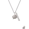 thumbnail image 2 of Delight Jewelry Silvertone Loved Elephant with Baby Silvertone Be Strong and Courageous Bar Charm Necklace, 23", 2 of 4