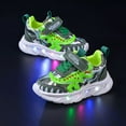 thumbnail image 5 of ZHOGXU Big Kids Boys Sneakers Soft Sole Non Slip Dinosaurs Design Light Up Comfortable Breathable Casual Walking Shoes For Outdoor Activities Green 2.5-3 Years, 5 of 9