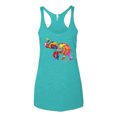 thumbnail image 2 of Wild Bobby, Colorful Walking Good Luck Elephant Animal Lover Tri-Blend Racerback Tank Top, Tahiti Blue, X-Large, 2 of 3
