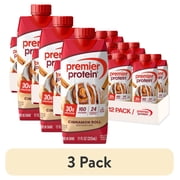 (3 pack) Premier Protein Shake, Cinnamon Roll, 30g Protein, 11 Fl Oz, 12 Ct