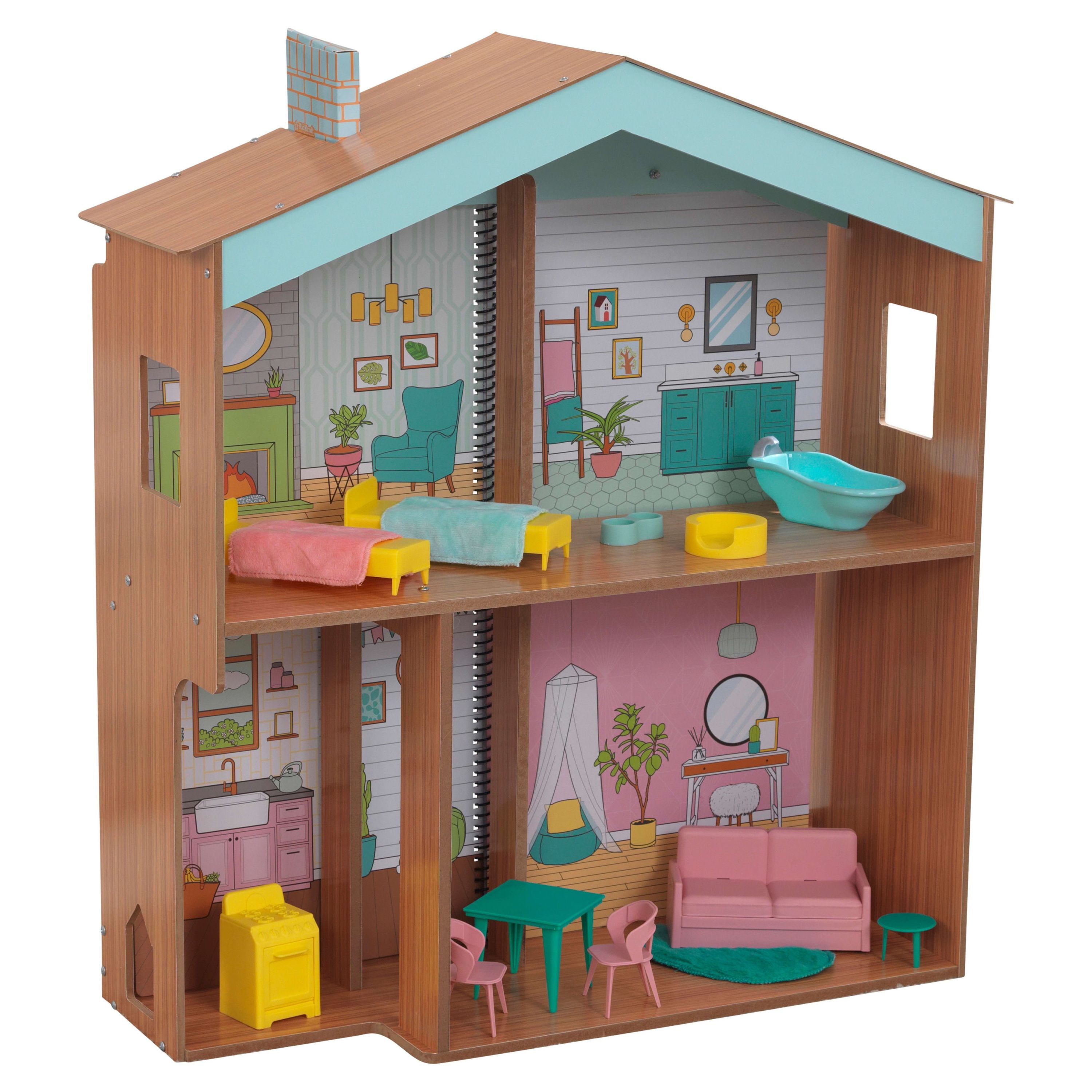 KidKraft Annabelle Wooden Dollhouse, Elevator, 17 Accessories