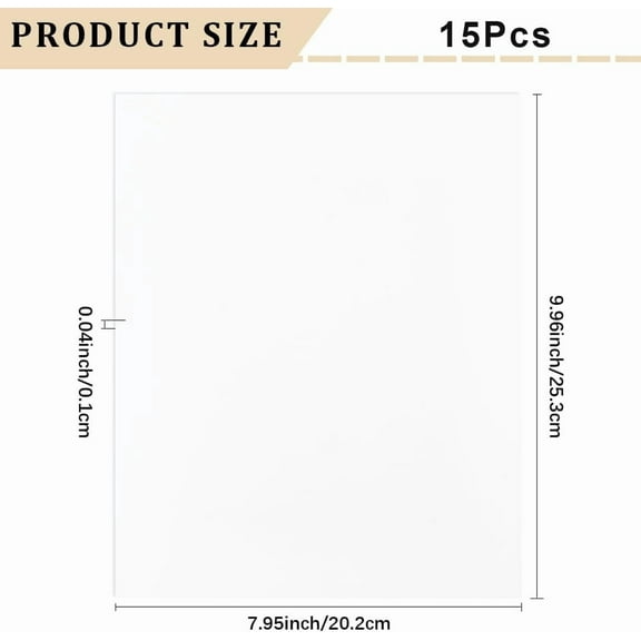 15Pcs 8x10 Photo Mat Picture Backing Board White Blank Rectangle Paper Frame Uncut Display Show Core Backerboard Album Mats Pack Accessories for 5 x 6in Photos Pictures Wall Artwork Decor