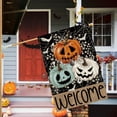 thumbnail image 2 of Halloween Boo Welcome House Flag Double Sided 28 x 40 Inch,Spooky Ghost Pumpkin Burlap Large Garden Flag for Halloween Farmhouse Holiday Yard Seasonal Outdoor Outside Decoration, 2 of 6