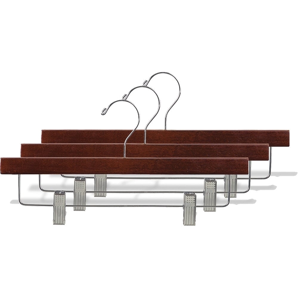 The Great American Hanger Company Wooden Walnut Finish Bottom Hangers with Nickel Hook box of 100