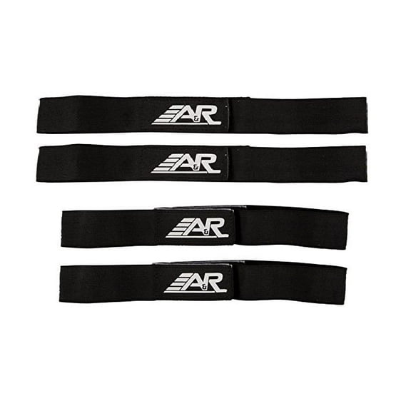 A&R Sports SENIOR Hockey Shin Guard Straps, Adjustable, Secure Fit (Black)