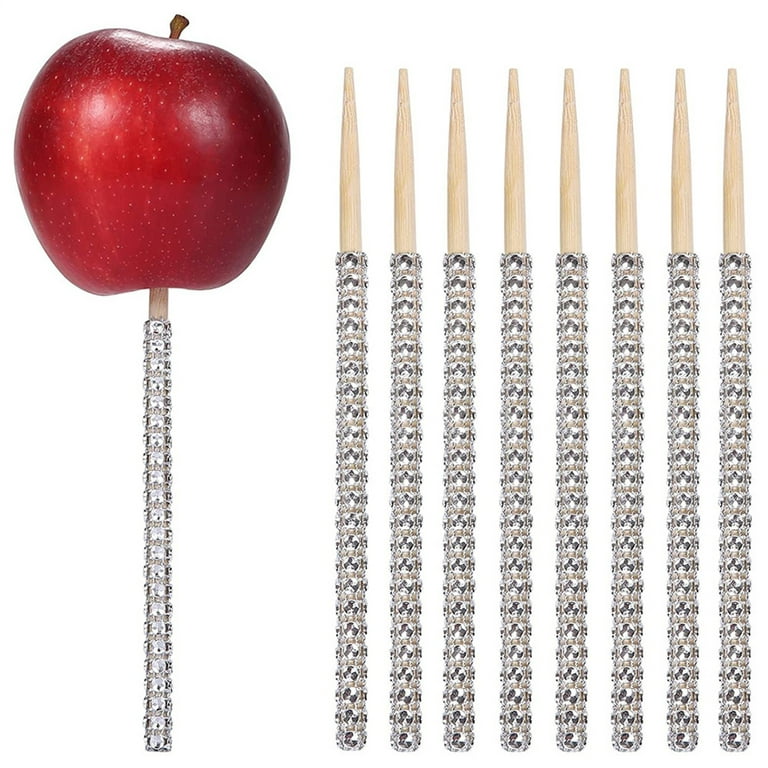 5pcs Bling Candy Apple Bamboo Sticks Caramel Apple Wooden Pointed