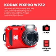 KODAK PIXPRO WPZ2 Rugged Waterproof Digital Camera, Red + Accessories
