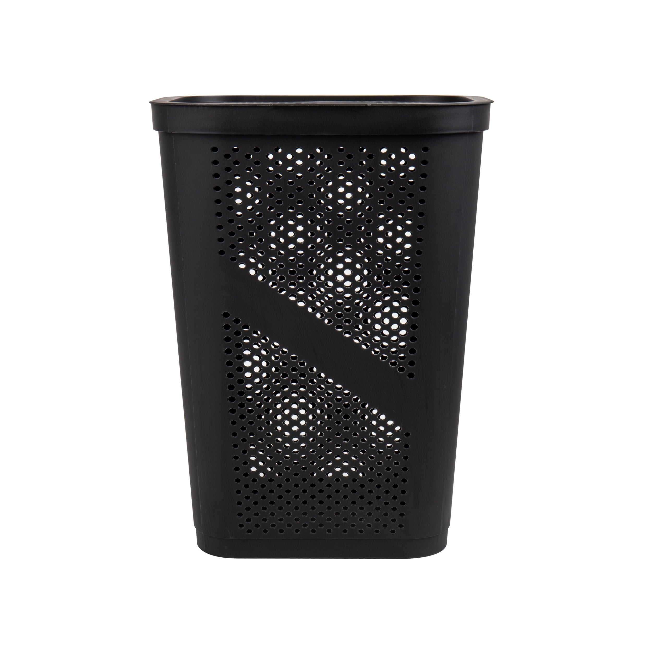 Mind Reader 60L Slim Laundry Hamper, Lid, Ventilated, Plastic, 17.25"L x 13.75"W x 23.5"H, Black
