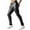 A-Black814, variant on Slim Fit Leather-Look Pants for Men Button Fly Street Daily Long Trousers