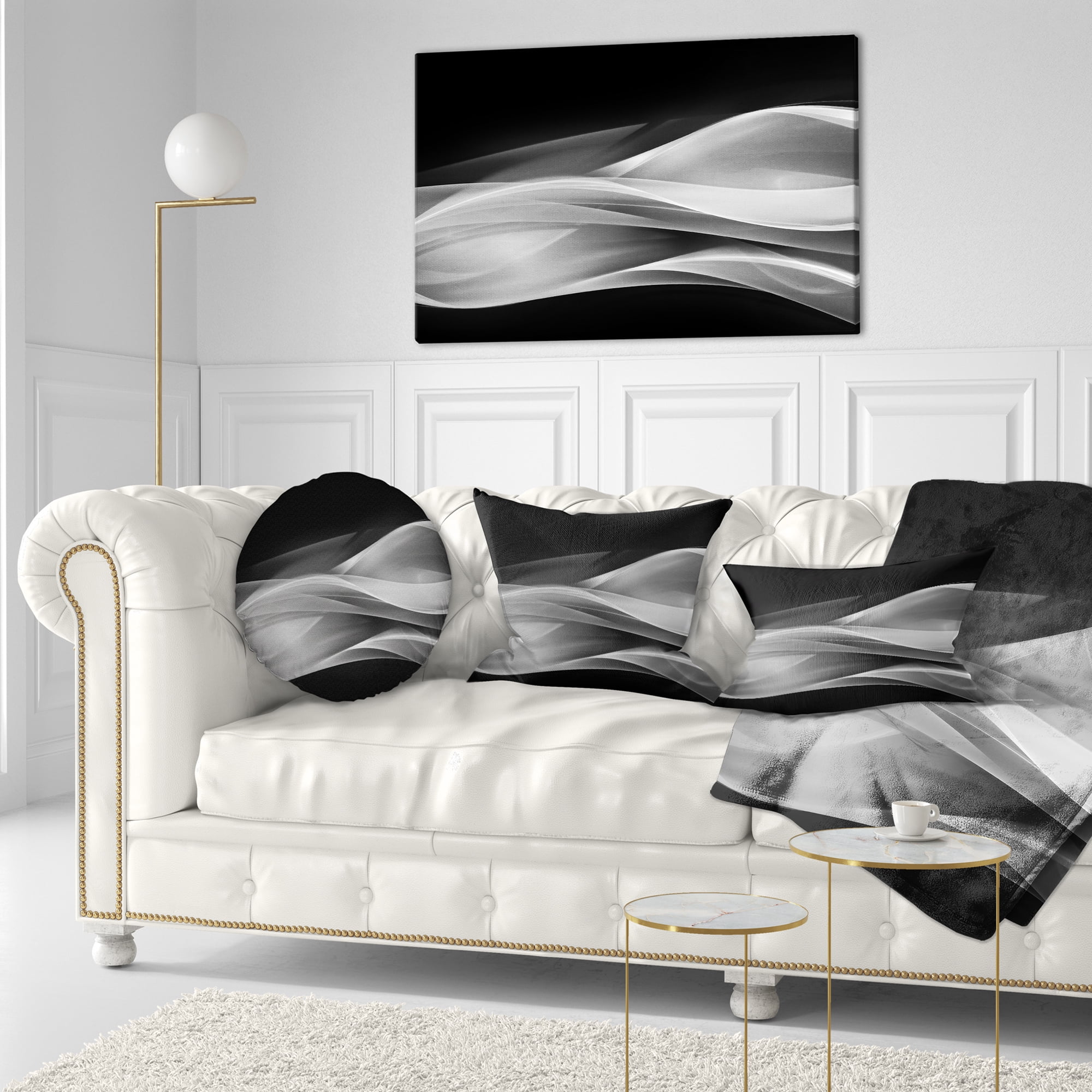 Designart 'Glittering Silver Pattern ' Abstract Canvas art print