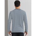 thumbnail image 3 of DARING DIVA Men's Striped Sweatshirts  Stripes Long Sleeve Casual T-Shirt XL Navy White, 3 of 6