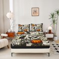 thumbnail image 2 of Manfei Cartoon Skull Fitted Sheet Full,Autumn Pumpkin Pattern Halloween Bed Set,3 Pieces,1 Fitted Sheet and 2 Pillowcases, 2 of 6