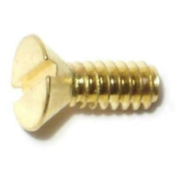 #6-32 x 3/8" Brass Coarse Thread Slotted Flat Head Machine Screws (60 pcs.)