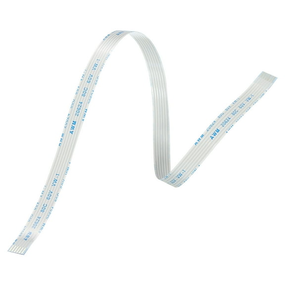 Uxcell Flexible Flat Cable Extension Cables 6 Pins 1.0mm Pitch 300mm A Type for DVD Player 10 Pack