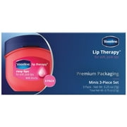Vaseline Lip Therapy Rosy Lips 3-Pack – Mini Lip Balms For Soft, Pink Lips, 0.25 Oz Ea Packaging May Vary