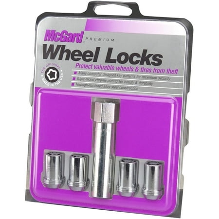 - McGard 25257 Chrome Tuner Style Cone Seat Wheel Locks (M12 x 1.5 Thread Size) - Set of 4