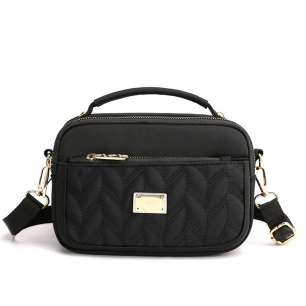 Bolso bandolera de nailon repelente al agua con un solo hombro Negro