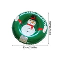 thumbnail image 2 of Green Snowman Inflatable Snow Tube - Reinforced Seams Puncture Resistant Coating Comfortable Grip Handles 36 Inch Diameter Easy Inflation Deflation Green Snowman Pattern - For, 2 of 3