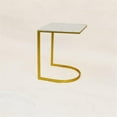 thumbnail image 3 of Carolina Classics Lorelie Marble Accent Table in White and Gold, 3 of 4