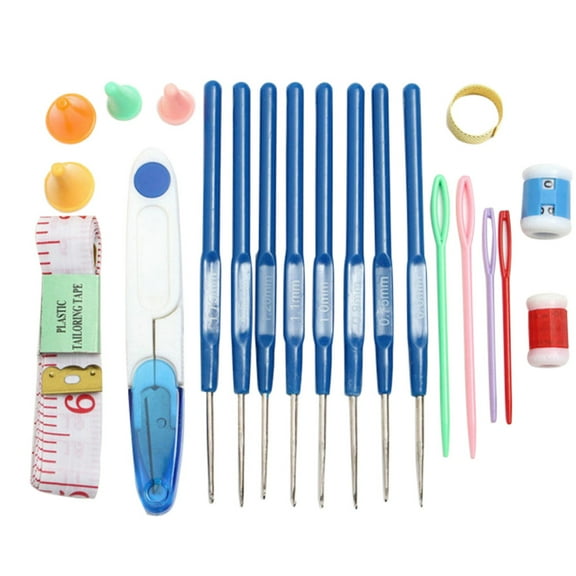 16 Sizes Crochet Hooks Needles Stitches Knitting Yarn Weave Craft Tool Case Set - Complete Set for Knitting and DIY Crafts