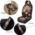 thumbnail image 6 of Xoenoiee Dragonfly Peony Flower Pattern 5 Pieces Car Accessories Leather Auto Seat Covers Full Set with Seatbelt Pads and Car Center Console Cushion Pad for Most Vehicle, SUV, Truck, 6 of 7
