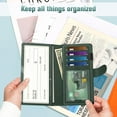 thumbnail image 6 of Neighborly Nook Checkbook Cover for Personal Checkbook, RFID Blocking Big Capacity Standard Register Duplicate Checks with Pen Holder, Cards Slots, 6 of 16