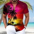 thumbnail image 2 of IWRICH Hawaiian Shirts for Men Casual Button down Tees Short Sleeve Graphic Printed Vacation Summer Tops Red XL, 2 of 4