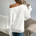 thumbnail image 7 of Bibifish Womens Sweaters Off Shoulder Batwing Sleeve Sweaters Fall Winter Solid Color Oversized Pullover Sweaters For Ladies, 7 of 7