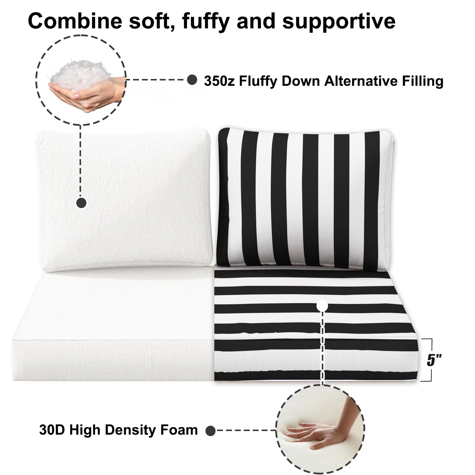Outdoor Loveseat Cushion Set, 48 x 24, Water Repellent, Fade Resistant, Couch love seat